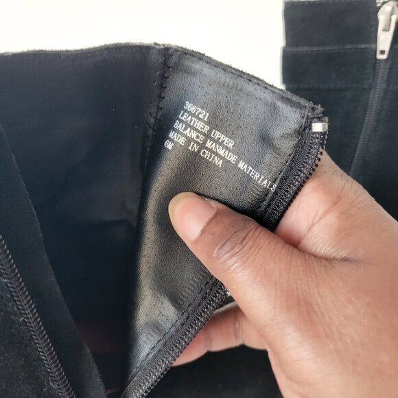 Joan Boyce Black Suede Ankle Boots 6M – Rhinestone Heel & Buckle Glam / Size:6M - Picture 6 of 11